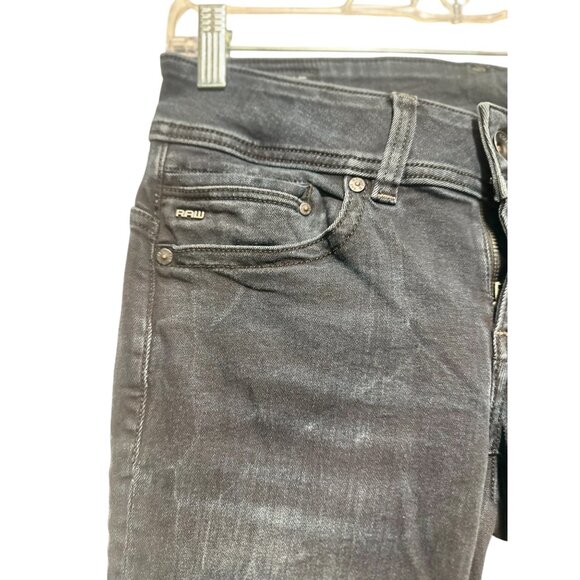 G-Star Raw Midge Saddle Mid Straight Women Jeans 30 Black Dark Wash Stretch Bike - Picture 13 of 13